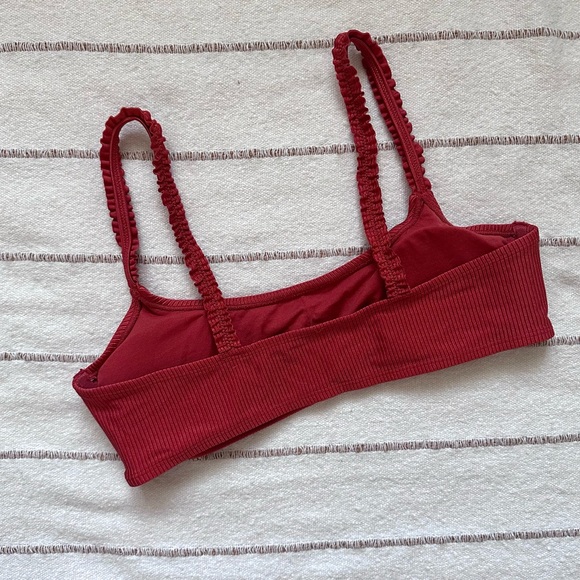 👙Rust Orange Ribbed Matching Bikini Swim Set - Picture 3 of 9